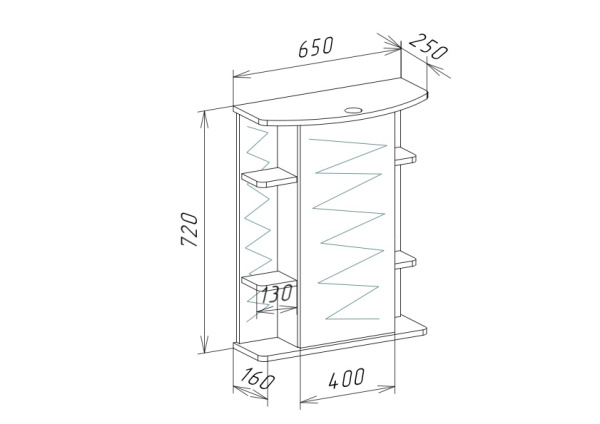Зеркало-шкаф (65х72) Bellezza Магнолия 4612710001015
